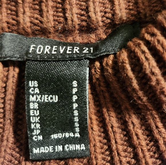SM, BROWN, FOREVER 21 SWEATER - Picture 2 of 3